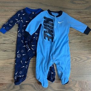 Nike Infant Boy Footies - Navy/Light Blue - Size 6 Months